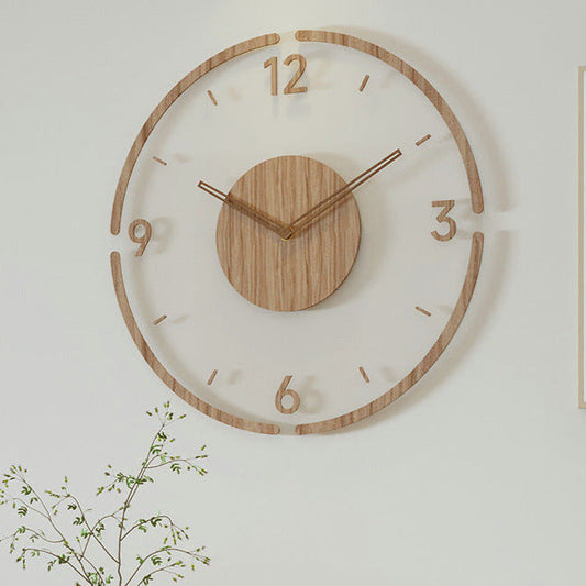 Holzwanduhr mit geräuschlosem Uhrwerk und skandinavischem Design