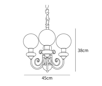 Onyx Kronleuchter mit grünen Glaselementen und verstellbarer Aufhängung