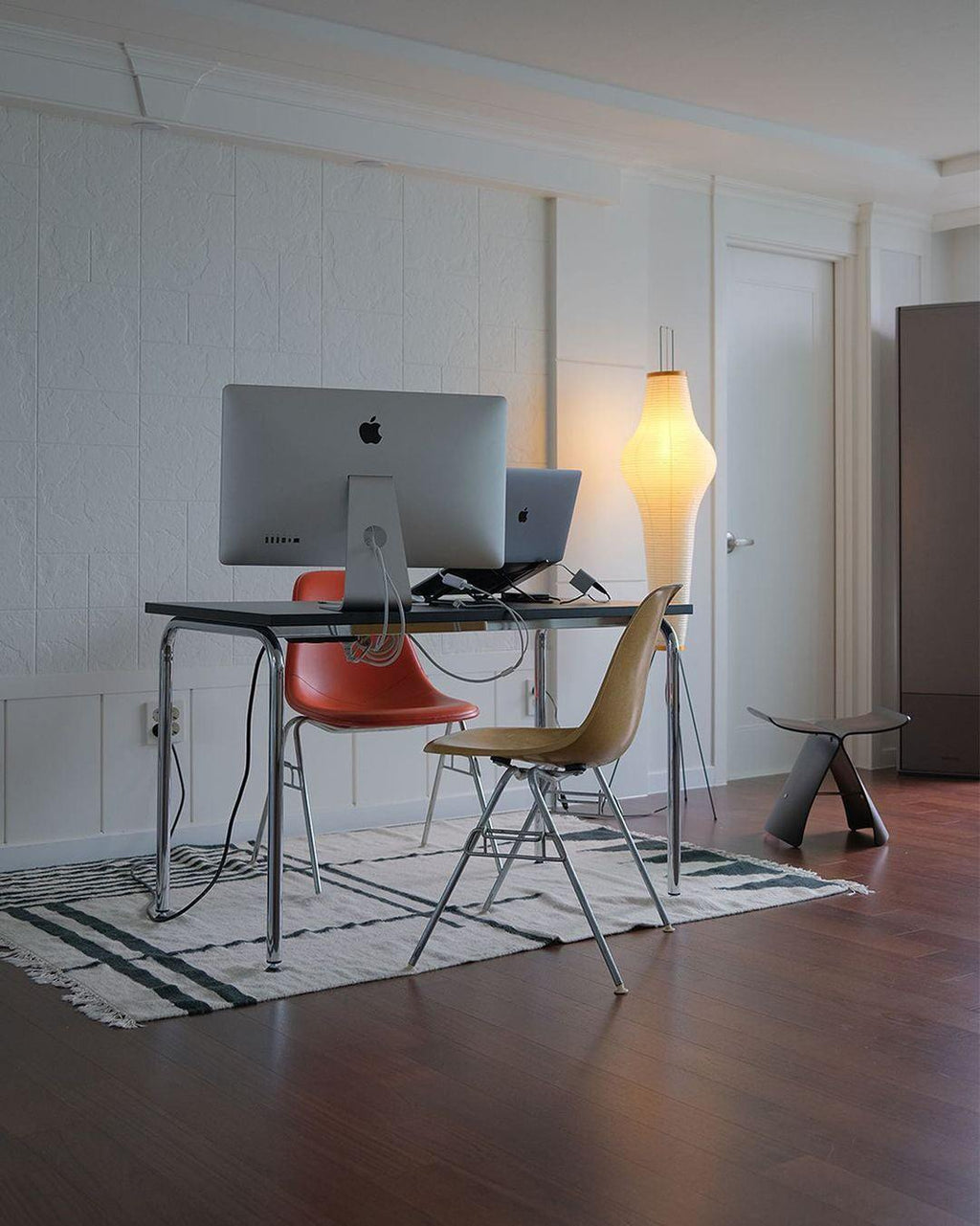 Reispapier Stehlampe mit Metallrahmen für Wohn- und Schlafzimmer