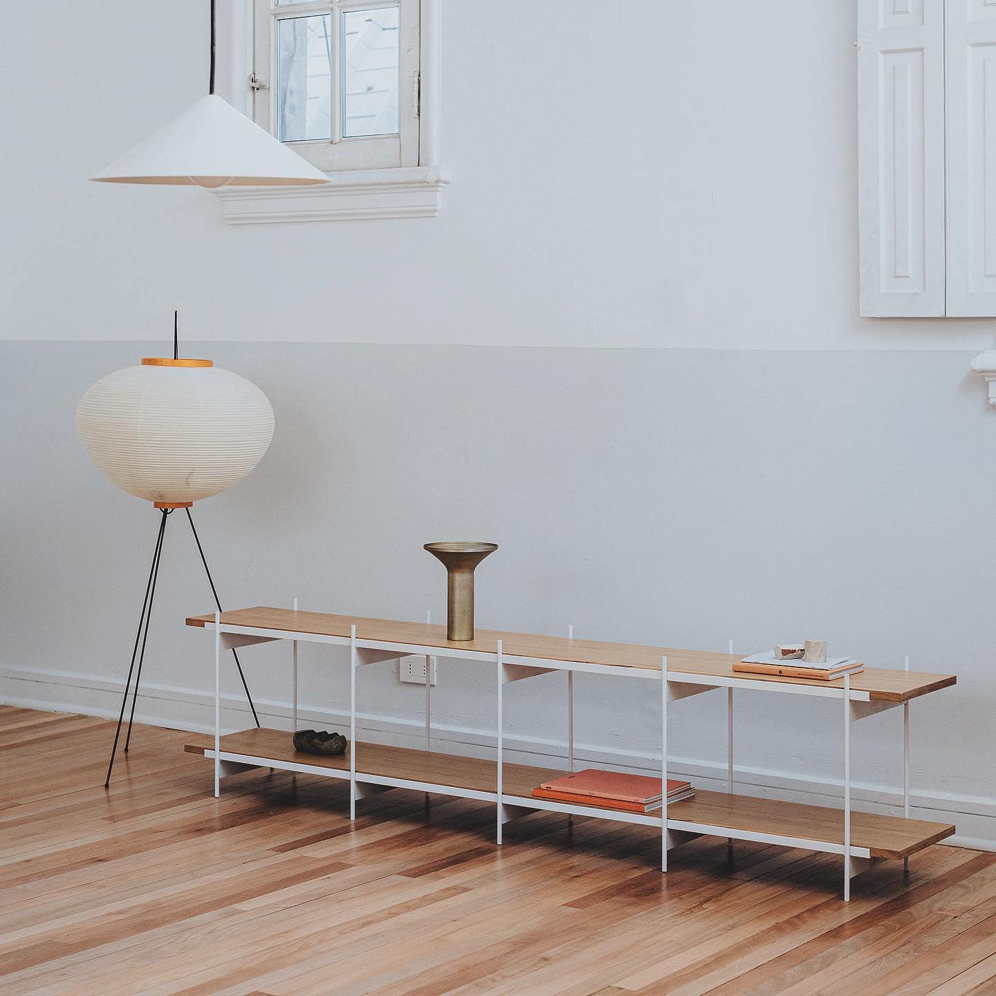 Reispapier Stehlampe mit Metallrahmen für Wohn- und Schlafzimmer