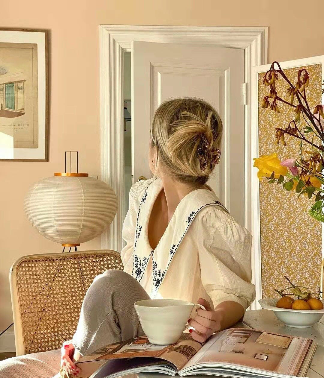 Reispapier Stehlampe mit Metallrahmen für Wohn- und Schlafzimmer