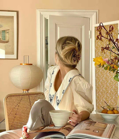 Reispapier Stehlampe mit Metallrahmen für Wohn- und Schlafzimmer