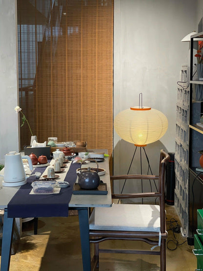 Reispapier Stehlampe mit Metallrahmen für Wohn- und Schlafzimmer