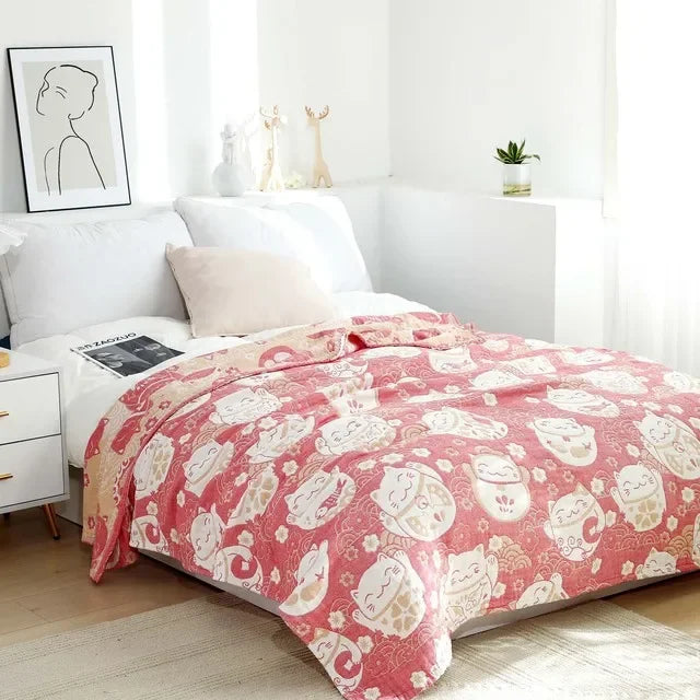 Boho Wohndecke aus Baumwoll-Polyester mit geometrischem Muster für Sofa und Wohnräume