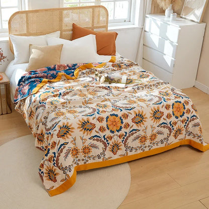 Baumwolldecke mit Boho-Muster für Sofa, Bett und Reisen