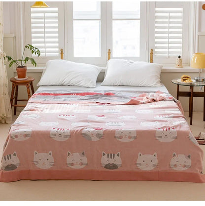 Baumwoll-Gaze Wohndecke mit geometrischem Muster für Zuhause und unterwegs