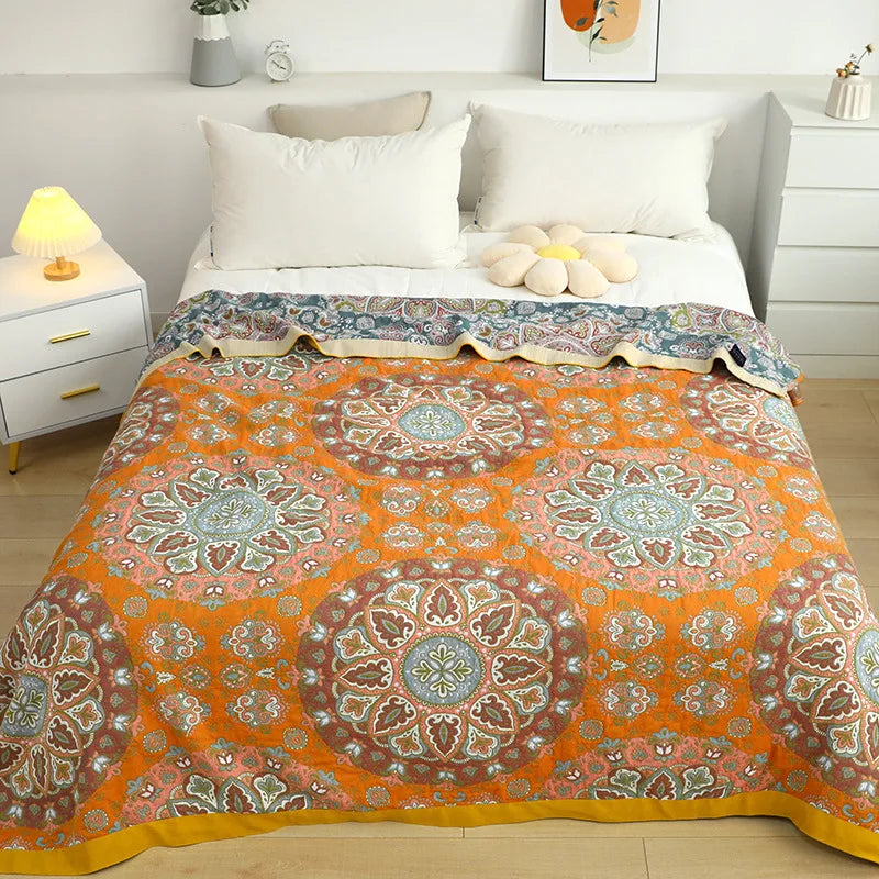 Baumwolldecke mit Jacquardmuster für Wohn- und Schlafbereiche