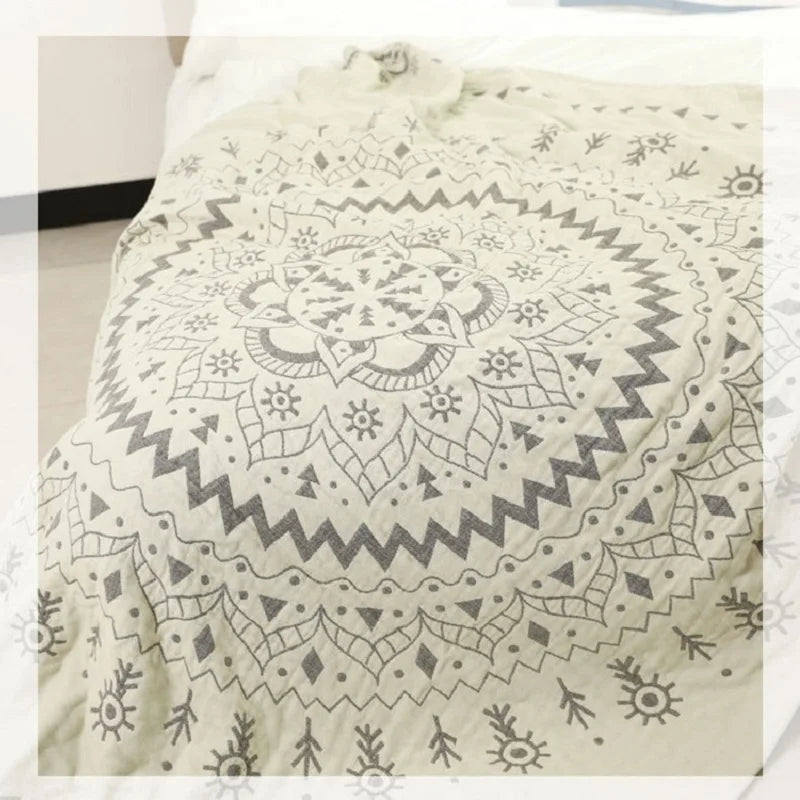 Baumwolldecke mit Jacquardmuster für Wohn- und Schlafbereiche