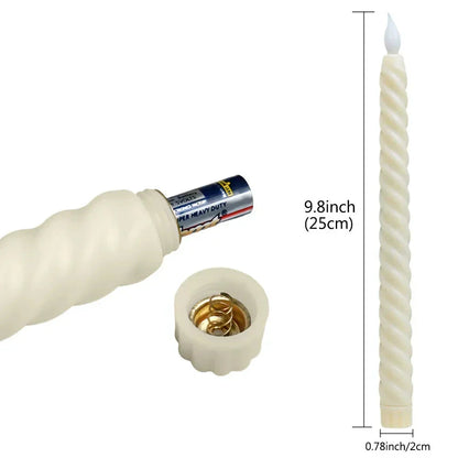 LED Stabkerzen mit 3D-Flamme – Flammenlose Batteriebetriebene Kerzen für Fenster, Kamin und Festtagstisch