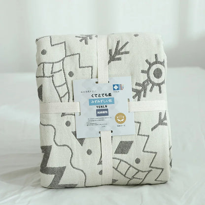 Baumwolldecke mit Jacquardmuster für Wohn- und Schlafbereiche