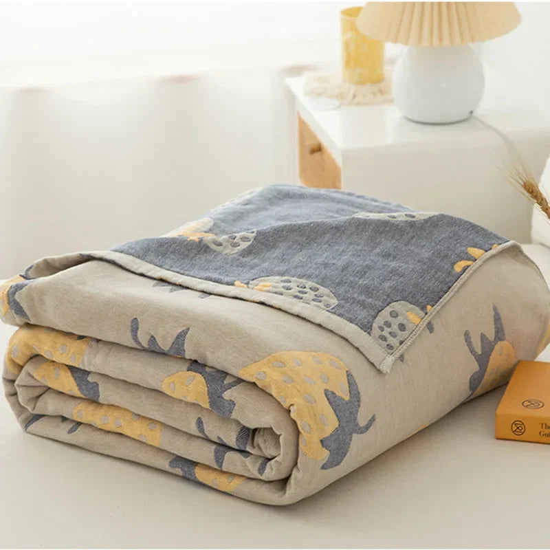 Baumwoll-Gaze Wohndecke mit geometrischem Muster für Zuhause und unterwegs