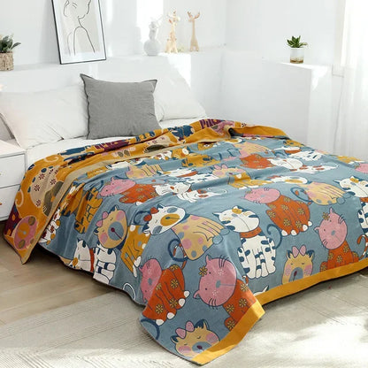 Boho Wohndecke aus Baumwoll-Polyester mit geometrischem Muster für Sofa und Wohnräume