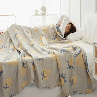 Baumwoll-Gaze Wohndecke mit geometrischem Muster für Zuhause und unterwegs