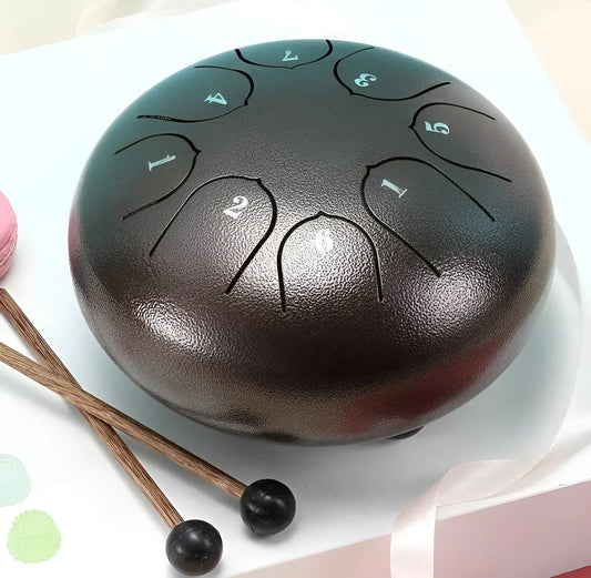 Steel Tongue Drum mit beruhigenden Klängen für Meditation und Garten – inkl. Tragetasche