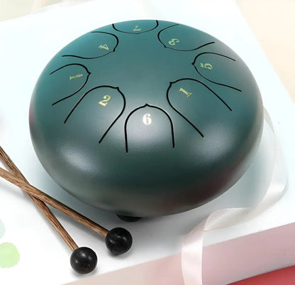 Steel Tongue Drum mit beruhigenden Klängen für Meditation und Garten – inkl. Tragetasche