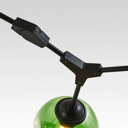 Sputnik Deckenleuchte aus Glas mit verzweigten Armen und Blasenglas-Kugeln für Wohn- und Esszimmer