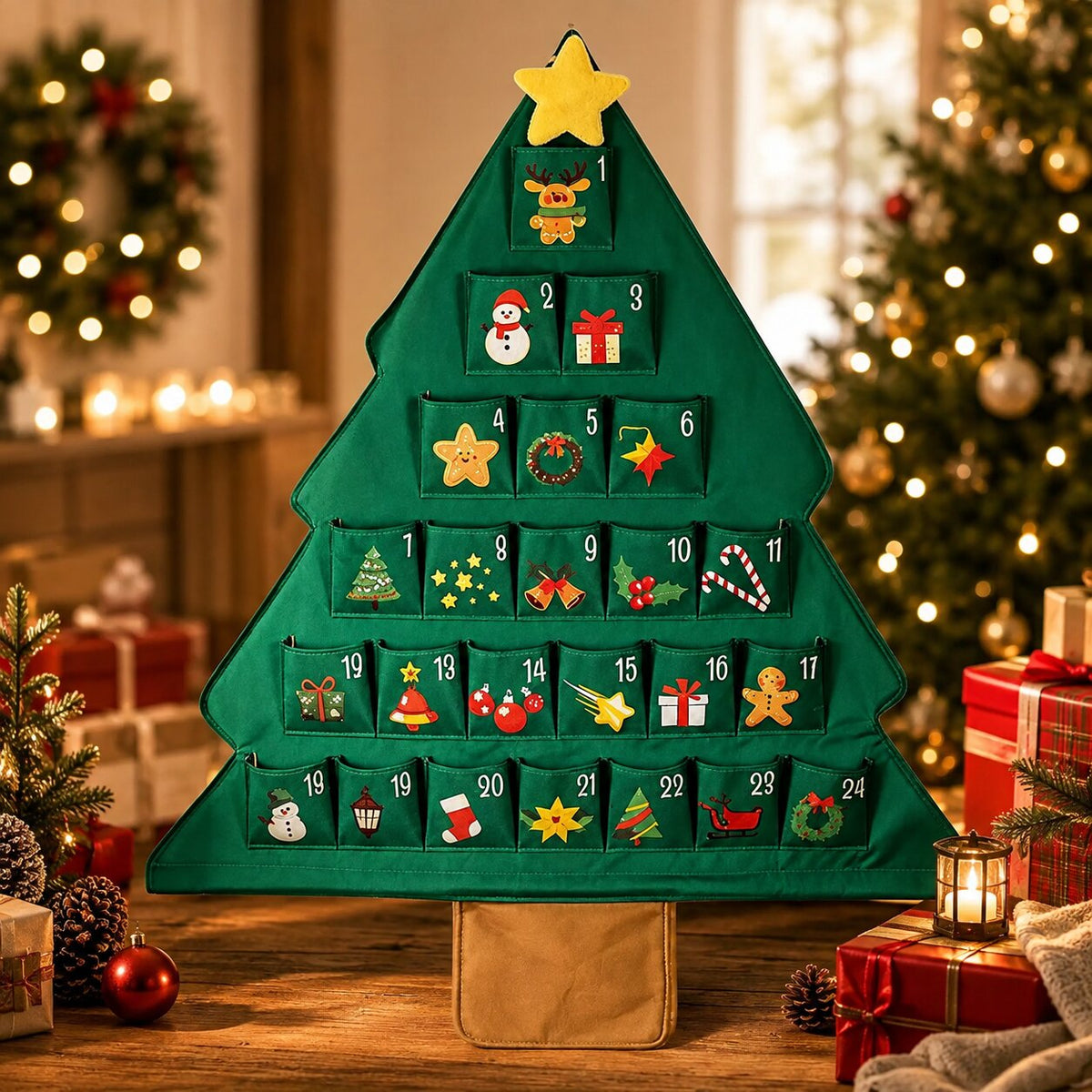 Adventskalender Weihnachtsbaum Stoff