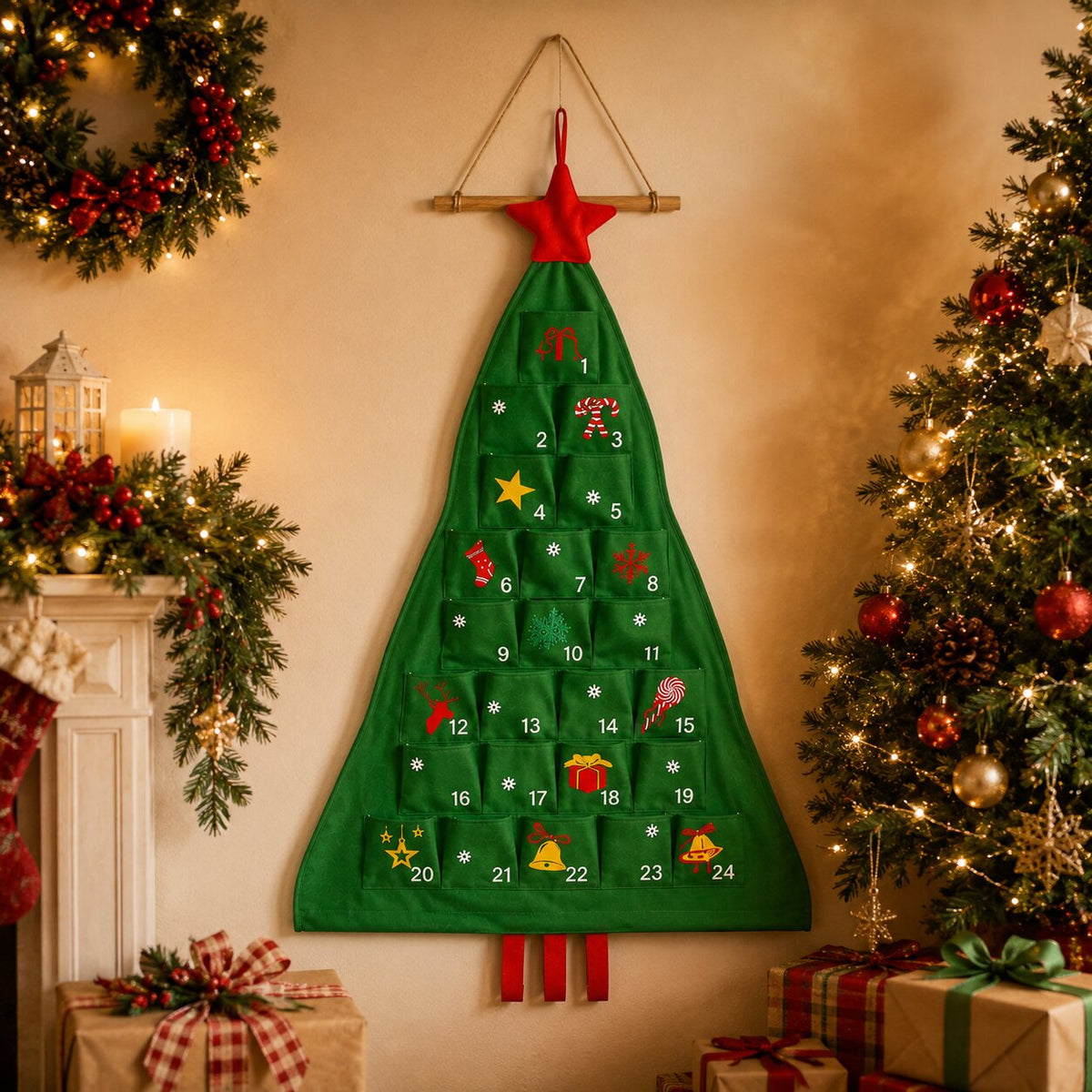 Adventskalender Weihnachtsbaum Stoff