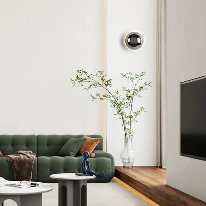 Wandlampe im mittelalterlichen Stil mit LED-Beleuchtung und rundem Glasdesign für Flur und Wohnzimmer