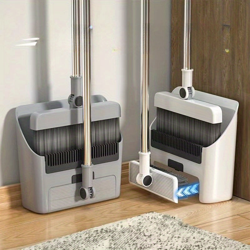 Multifunktionales Besen- und Kehrschaufel-Set mit langem Griff und integriertem Kamm