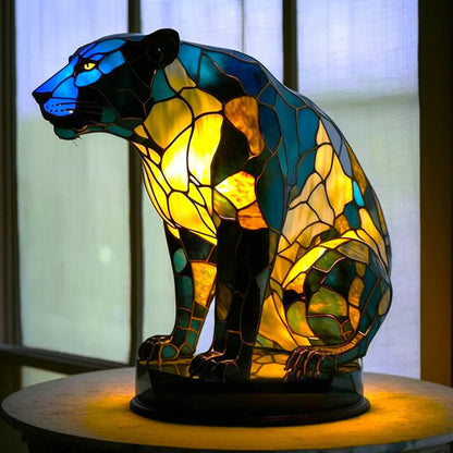 Tischlampe mit Tiermotiven und Glasdesign für stimmungsvolle Innenbeleuchtung