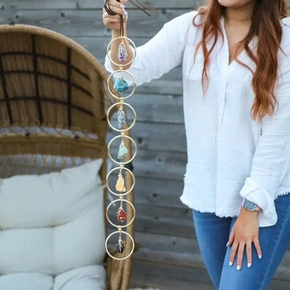 7-Chakra Wanddeko aus Natursteinen – Handgefertigtes Set zur Raumgestaltung und Dekoration