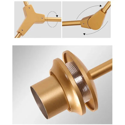 Sputnik Deckenleuchte aus Glas mit verzweigten Armen und Blasenglas-Kugeln für Wohn- und Esszimmer