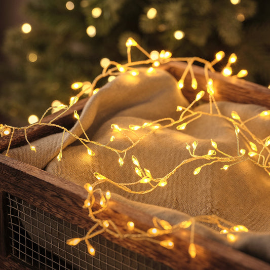 Cluster-Lichterkette gold 300 LED