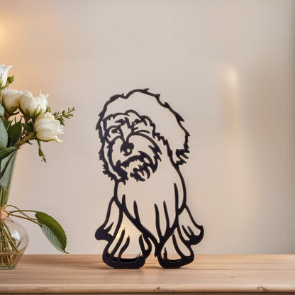 Abstrakte Hundeskulptur für moderne Wohnräume – Künstlerisches Dekoobjekt aus Kunstharz