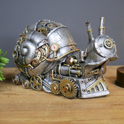 Mechanische Tierfigur im Steampunk-Design aus Kunstharz – Dekorative Skulptur für Zuhause oder Büro