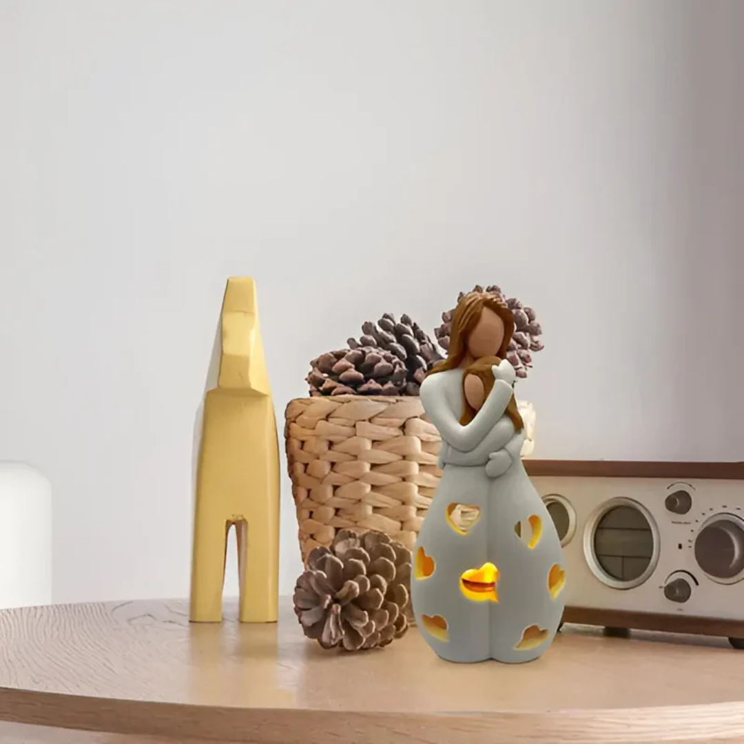 Dekorative Skulptur mit Teelichthalter – Symbol für Liebe und Verbundenheit