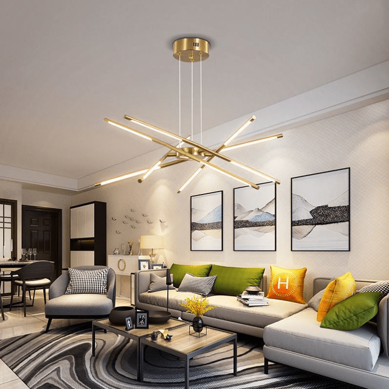 LED Deckenleuchte mit mehreren Armen aus Aluminium und Acryl – Modernes Design für Wohn- und Essbereiche