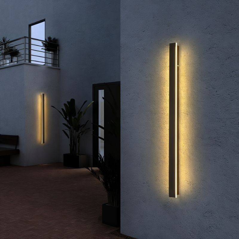 LED Wandlampe mit integriertem Licht und wetterfestem Design für Innen- und Außenbereiche