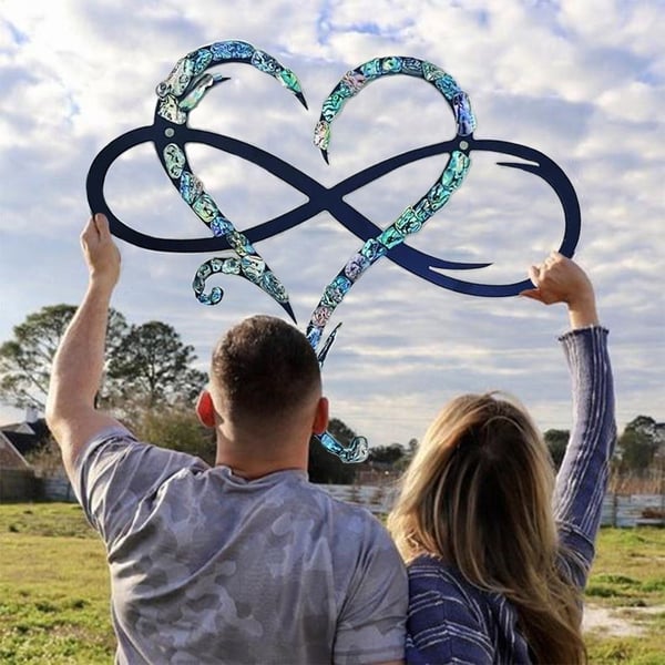 Metall Wanddekoration mit Unendlichem Herzdesign für Wohnzimmer und Schlafzimmer
