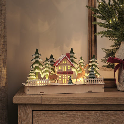 LED-Holzhaus Winterlandschaft