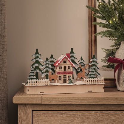 LED-Holzhaus Winterlandschaft