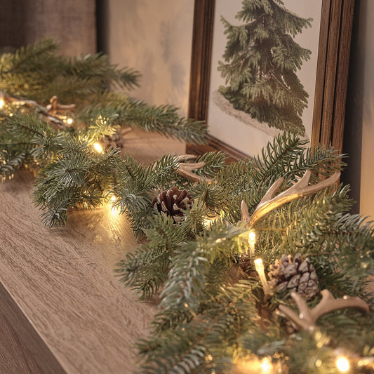 LED-Weihnachtsgirlande mit Geweih