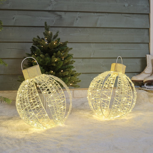 LED-Weihnachtskugeln 2er Set