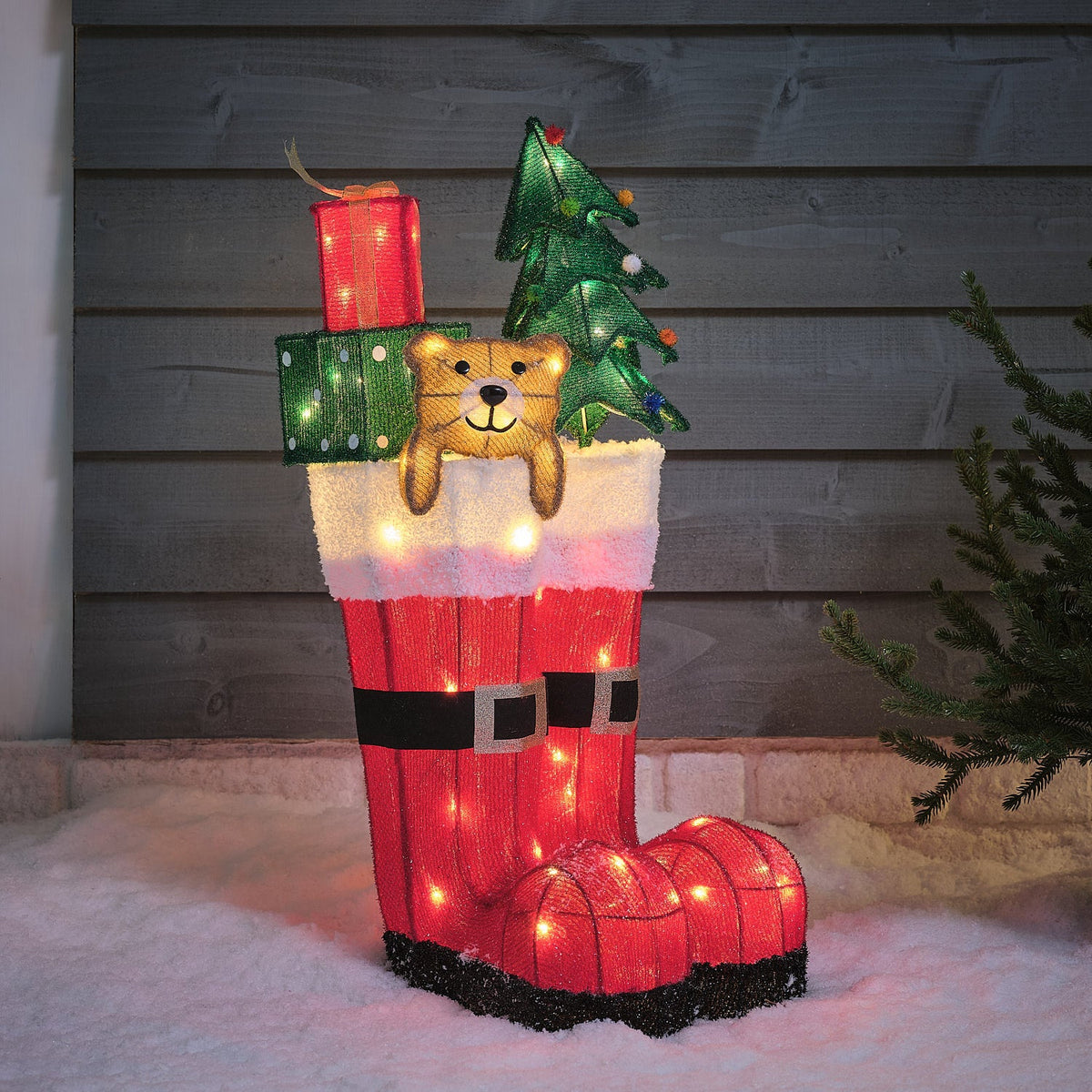 LED-Weihnachtsstiefel mit Geschenken