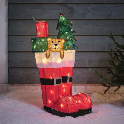 LED-Weihnachtsstiefel mit Geschenken