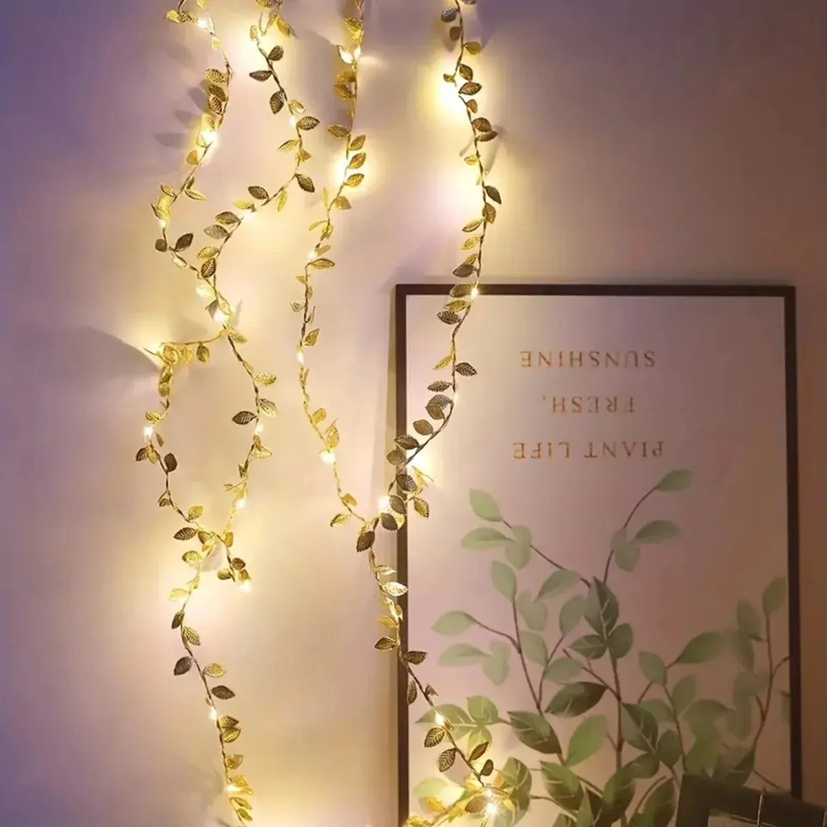Lichterkette goldene Blätter