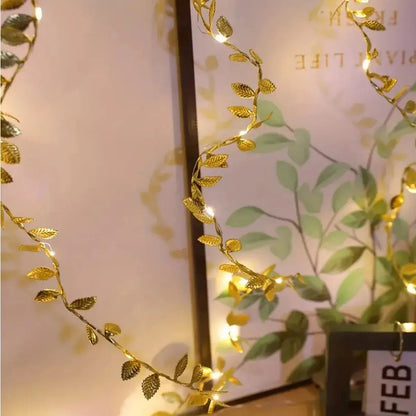 Lichterkette goldene Blätter
