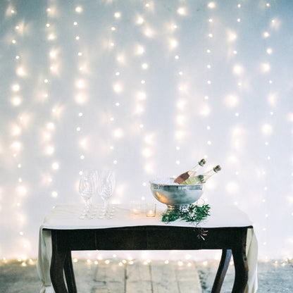 Lichtervorhang 384 LED warmweiß