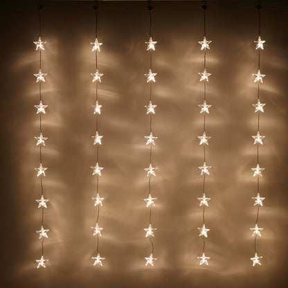 Lichtervorhang Sterne warmweiß