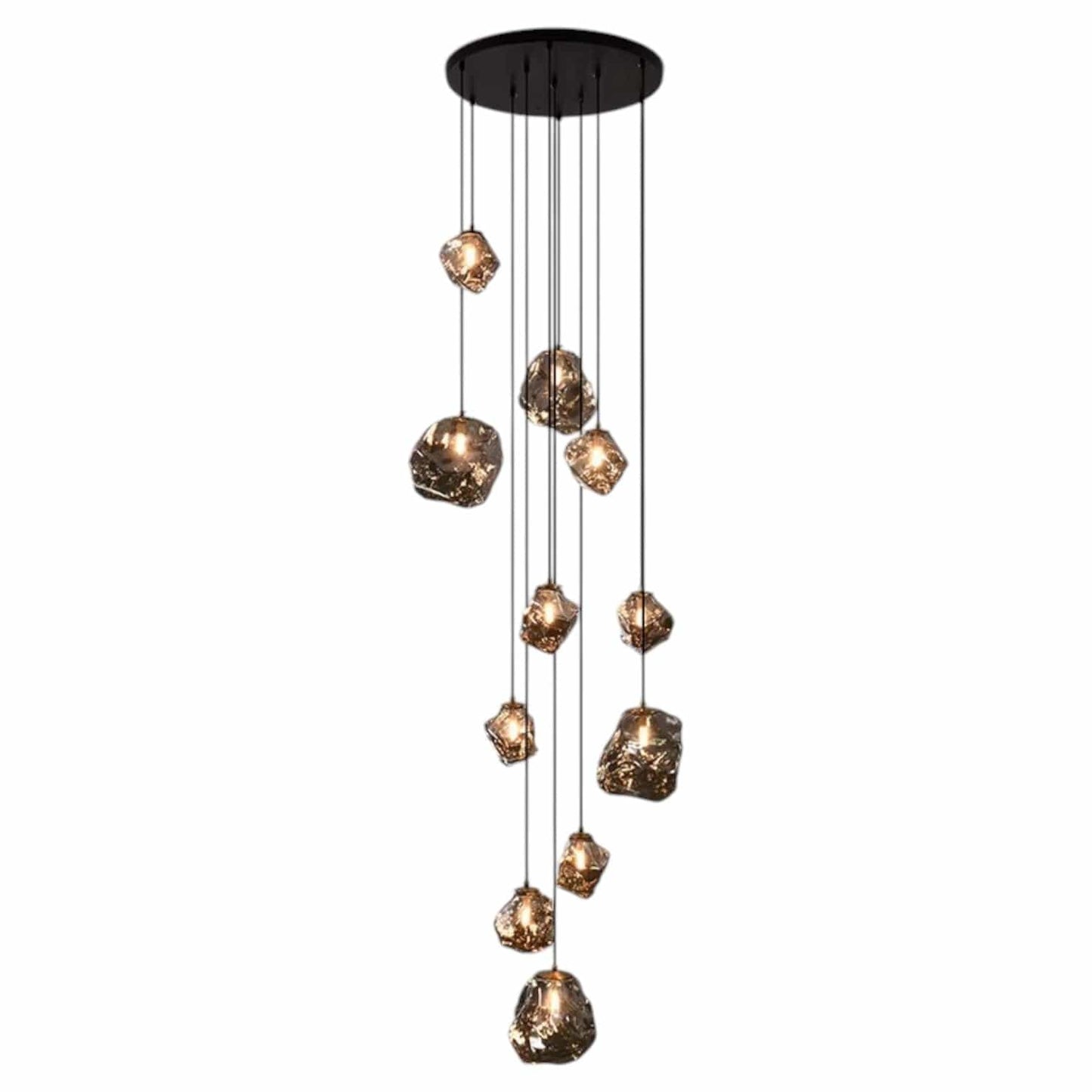 Treppen-Kronleuchter mit mehrstufigem Design und LED-Beleuchtung