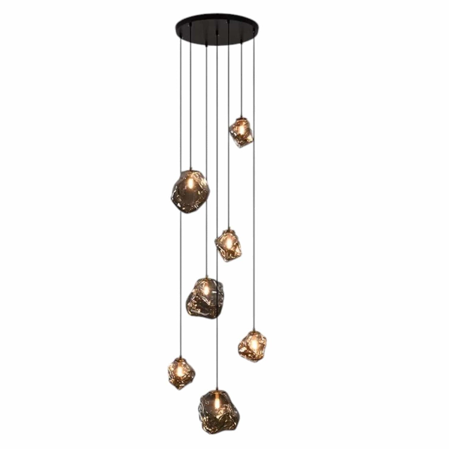 Treppen-Kronleuchter mit mehrstufigem Design und LED-Beleuchtung