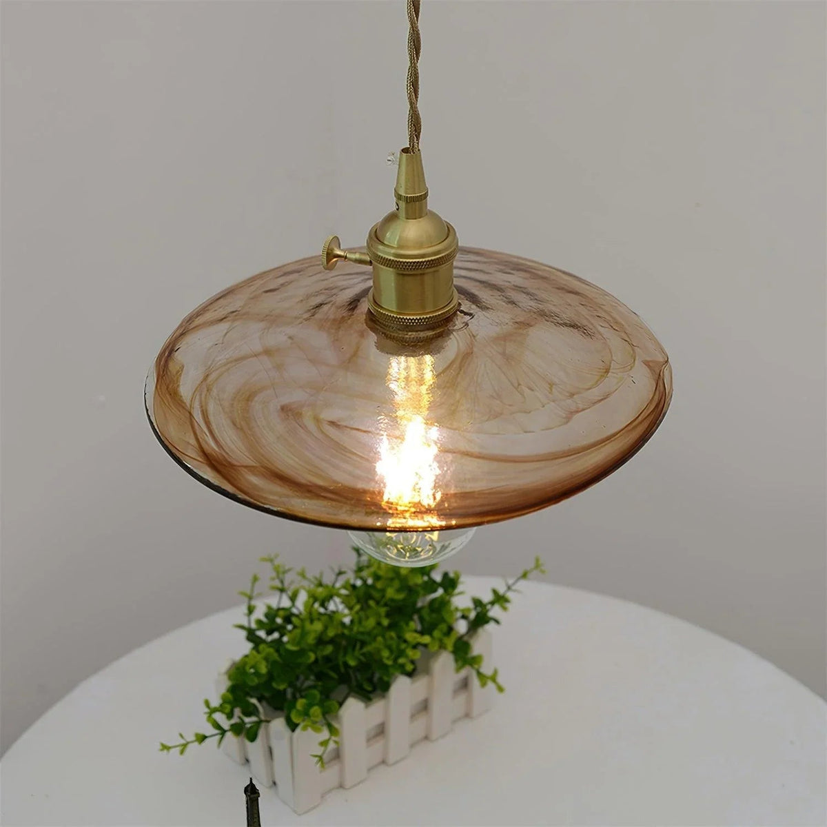 Pendelleuchte Glasschirm rund