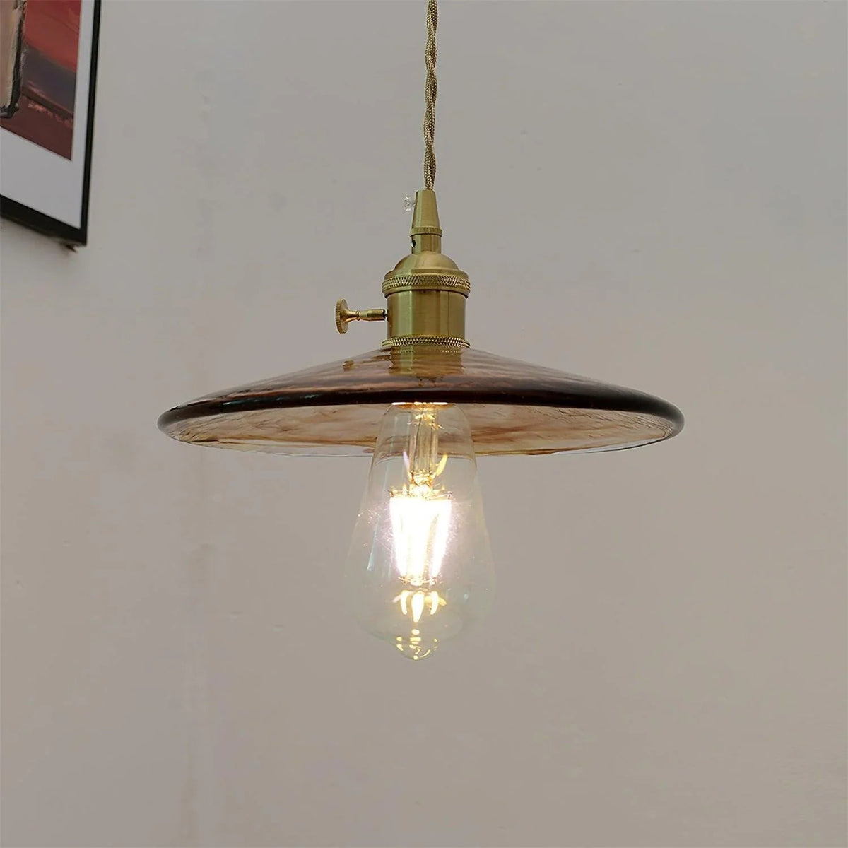 Pendelleuchte Glasschirm rund