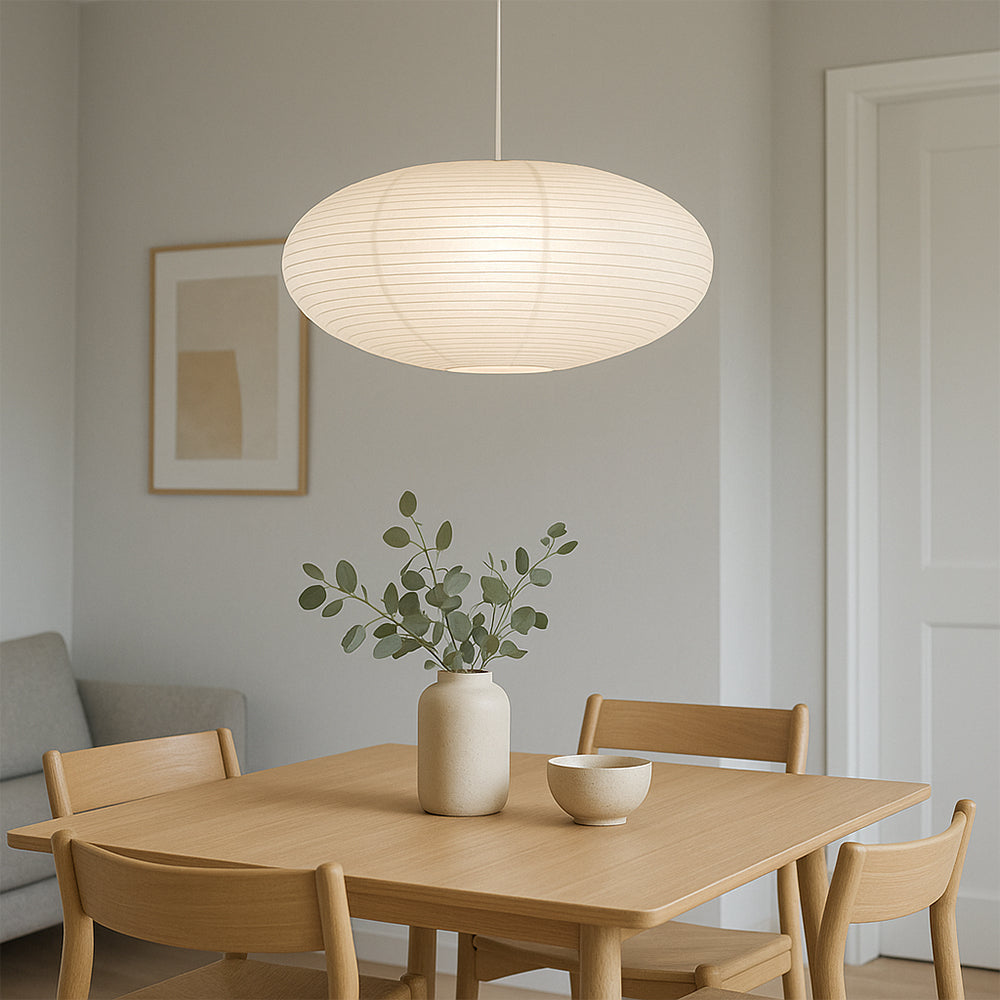 Pendelleuchte Papierschirm oval
