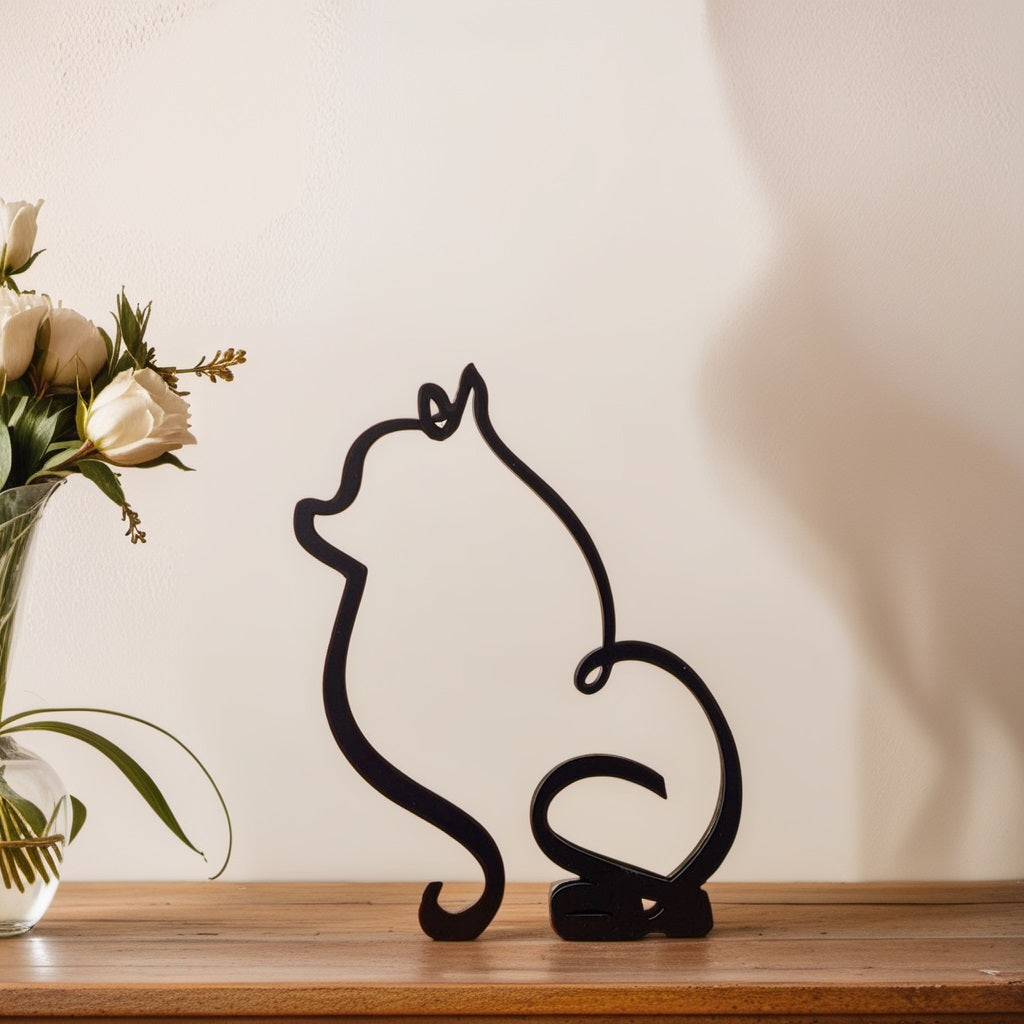 Abstrakte Hundeskulptur für moderne Wohnräume – Künstlerisches Dekoobjekt aus Kunstharz